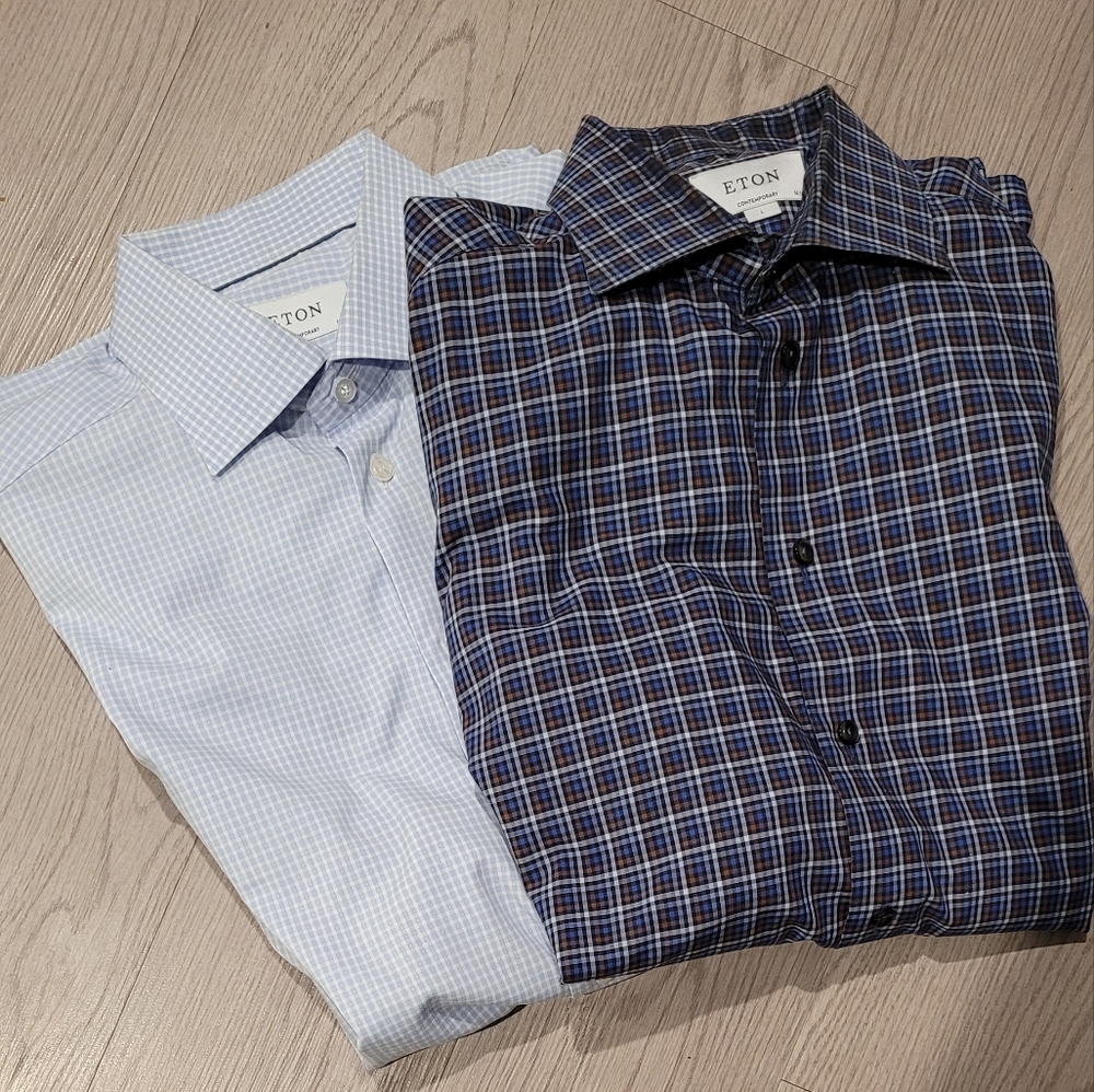 Excellent Condition Mens Eton 2 shirt Bundle Mens size 42